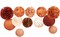 Wedding Decorations, 12 PCS Carmine Rust Orange Light Brown Tissue Paper Pom Poms and Lanterns for Rustic Classical Wedding, Baby Bridal Shower, Retro Party, New Year Party